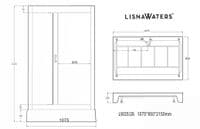 Lisna Waters Black LW25 1075mm x 850mm Shower Cabin Enclosure